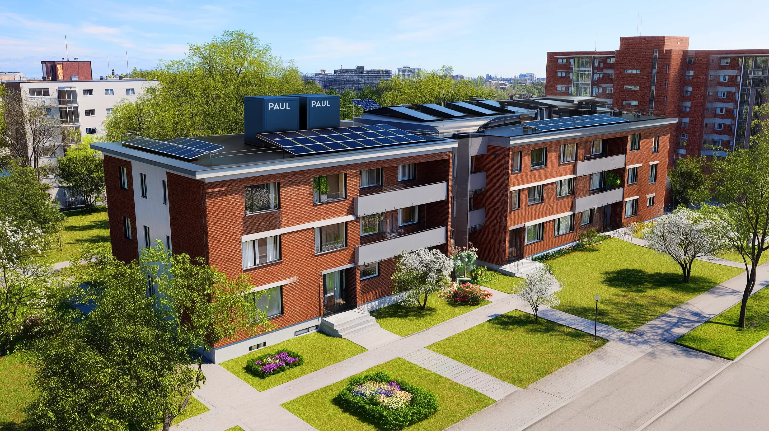Plan, build, connect: The energy transition is about doing, not talking. PAUL Net Zero creates climate-neutral existing buildings in a short space of time. From a single source.